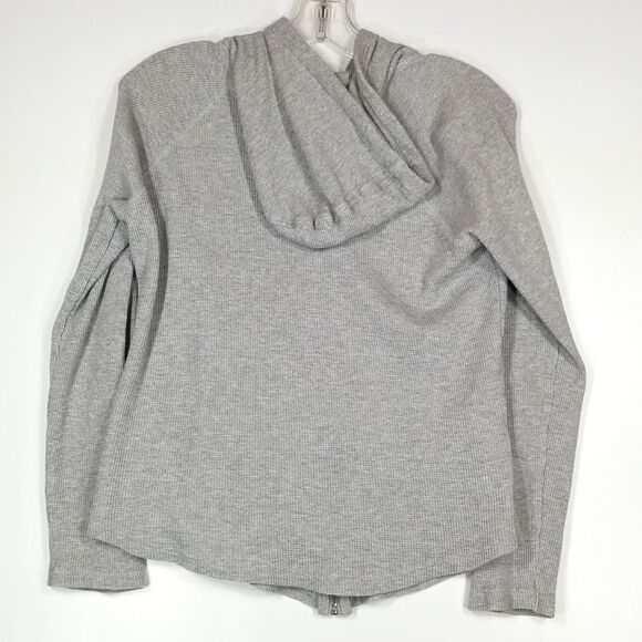 Style & Co. Hoodie Womens Large Waffle Knit Grey Full Zip Sport Solid Chore - Picture 5 of 9